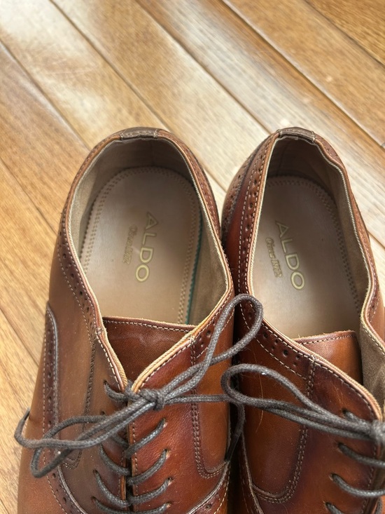 Aldo Chestnut Brown Cap-Toe Oxford Dress Shoes-size 12 - Picture 4 of 6